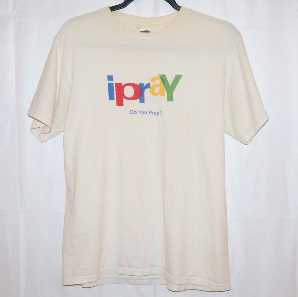 ipray Do You Pray? Off-White Vintage Medium T-shirt.